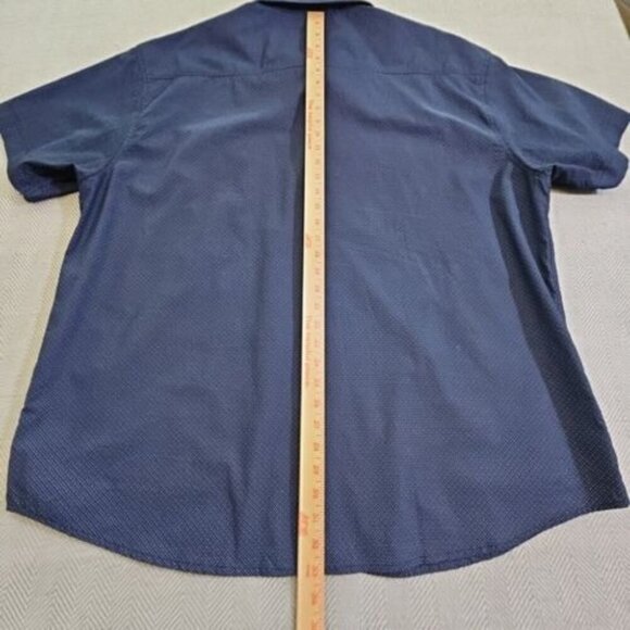 Steve’s Jeans Shirt Men's 3X Button Up Short Sleeve Blue Geometric Pattern - Picture 5 of 16